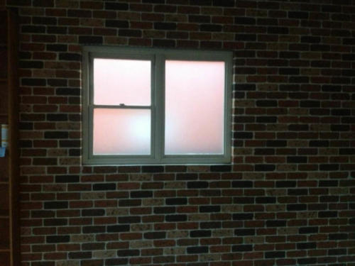 Frosted film in garage