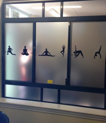 Vinyl images with frosted overlay