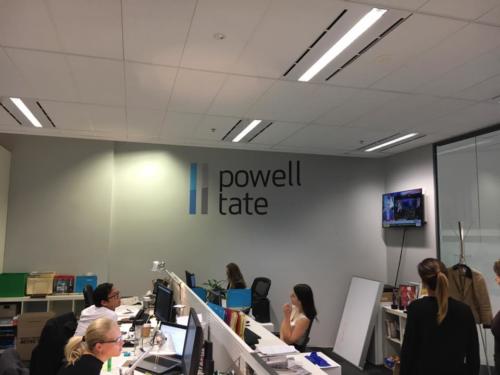 Vinyl logo onto wall