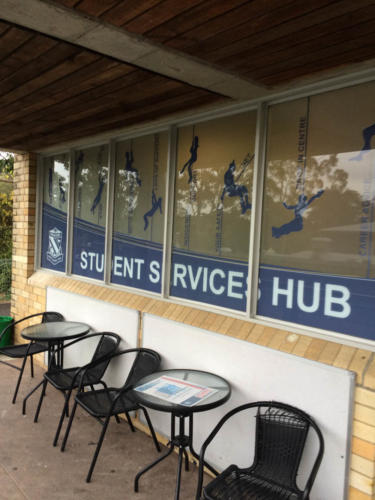 Vinyl signs with frosted overlay